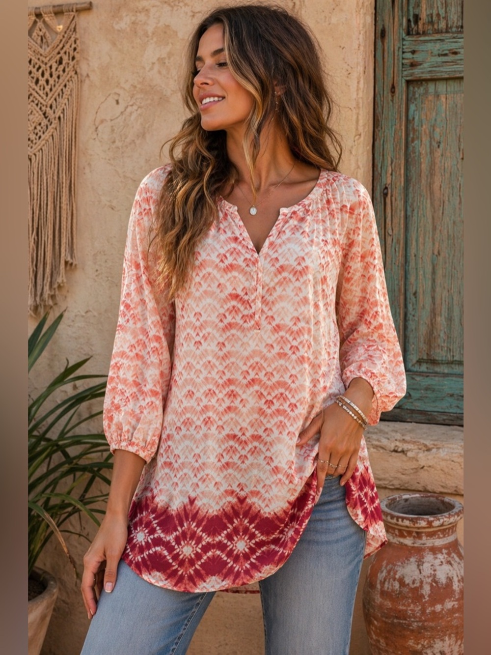 🌿✨ Sonoma Boho Tunic Blouse – Effortless & Flowy ✨🌿